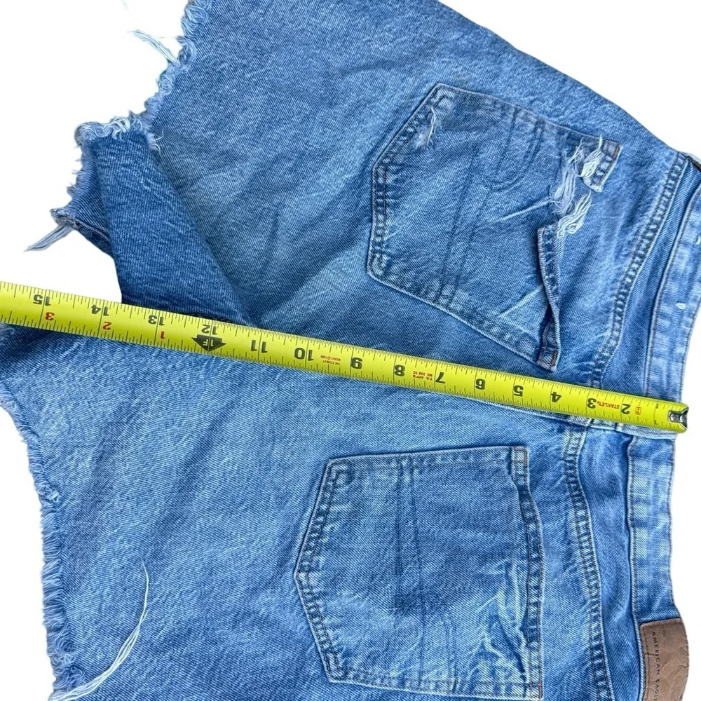 American Eagle Distressed Denim Jean Baggy Mom Shorts High Rise - Size 4